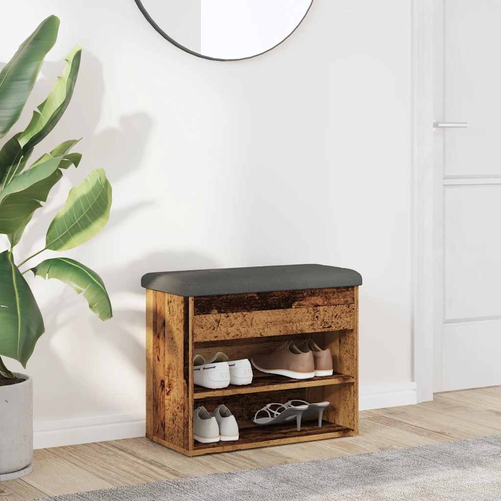 vidaXL Schuhbank Altholz-Optik 62x32x50 cm Holzwerkstoff