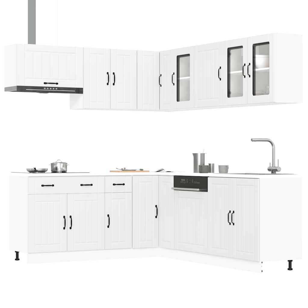 vidaXL 11-tlg. Küchenschrank-Set Lucca Weiß Holzwerkstoff