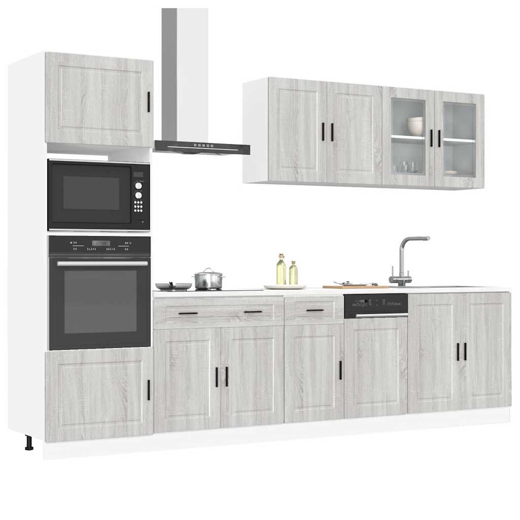 vidaXL 7-tlg. Küchenschrank-Set Kalmar Grau Sonoma Holzwerkstoff