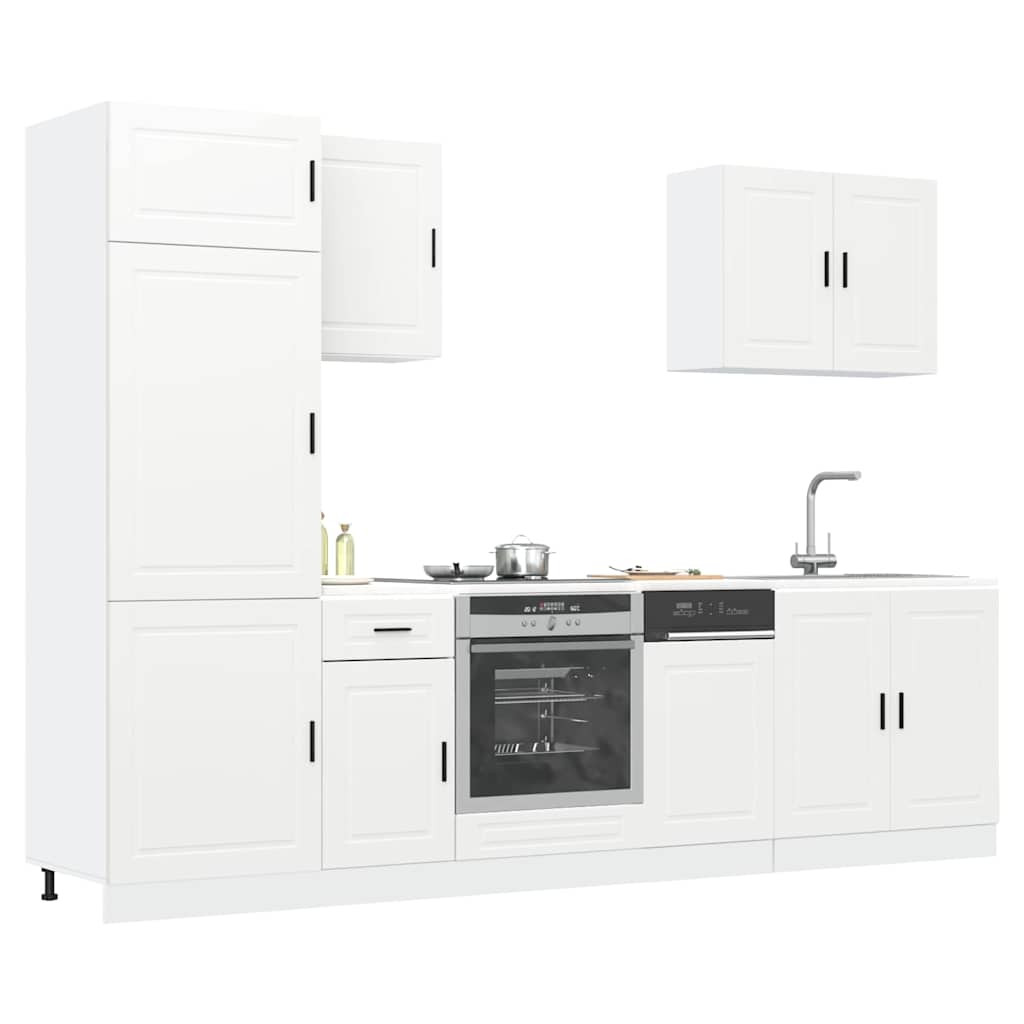 vidaXL 7-tlg. Küchenschrank-Set Porto Weiß Holzwerkstoff