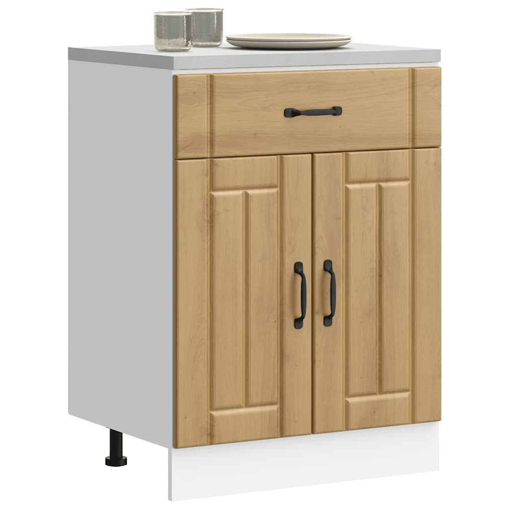 vidaXL Küchen-Unterschrank Lucca Artisan-Eiche Holzwerkstoff