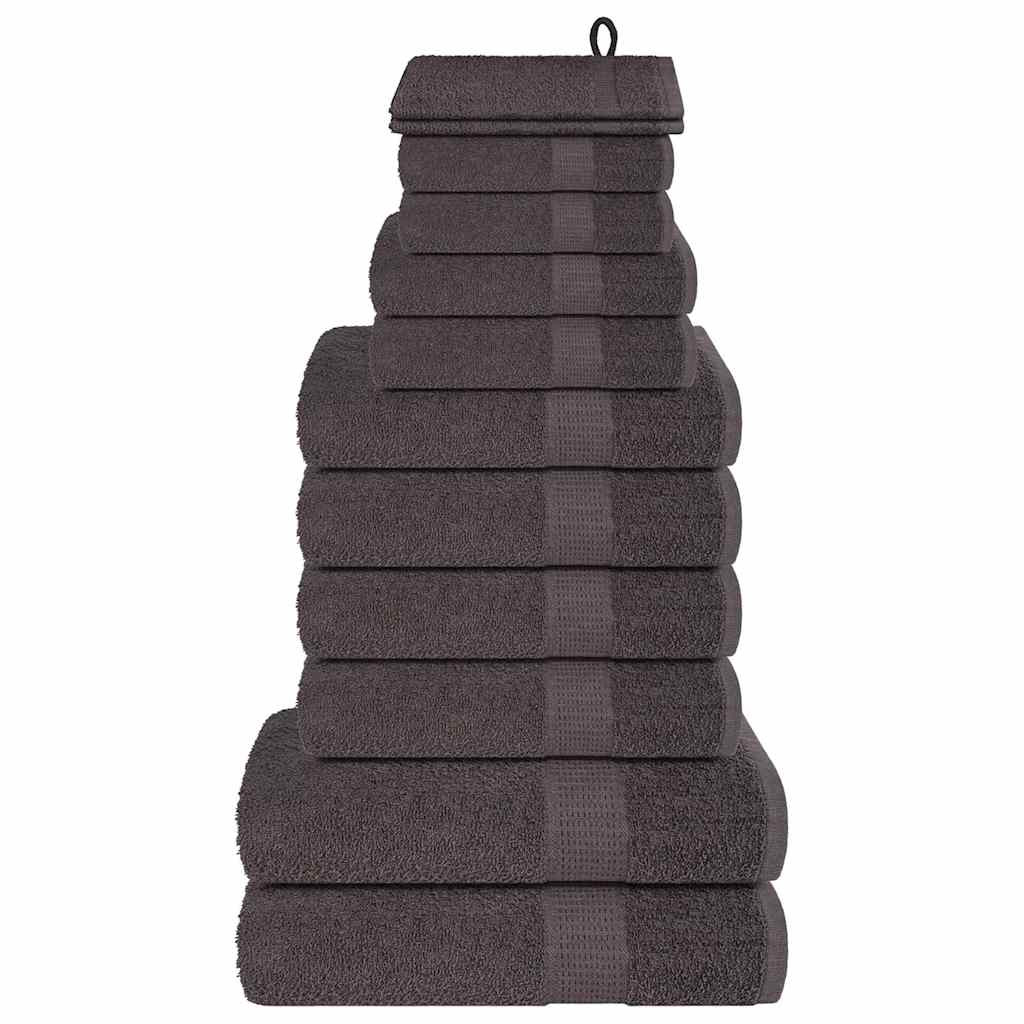 vidaXL 12-tlg. Handtuch-Set FROGN Anthrazit 360 g/m²