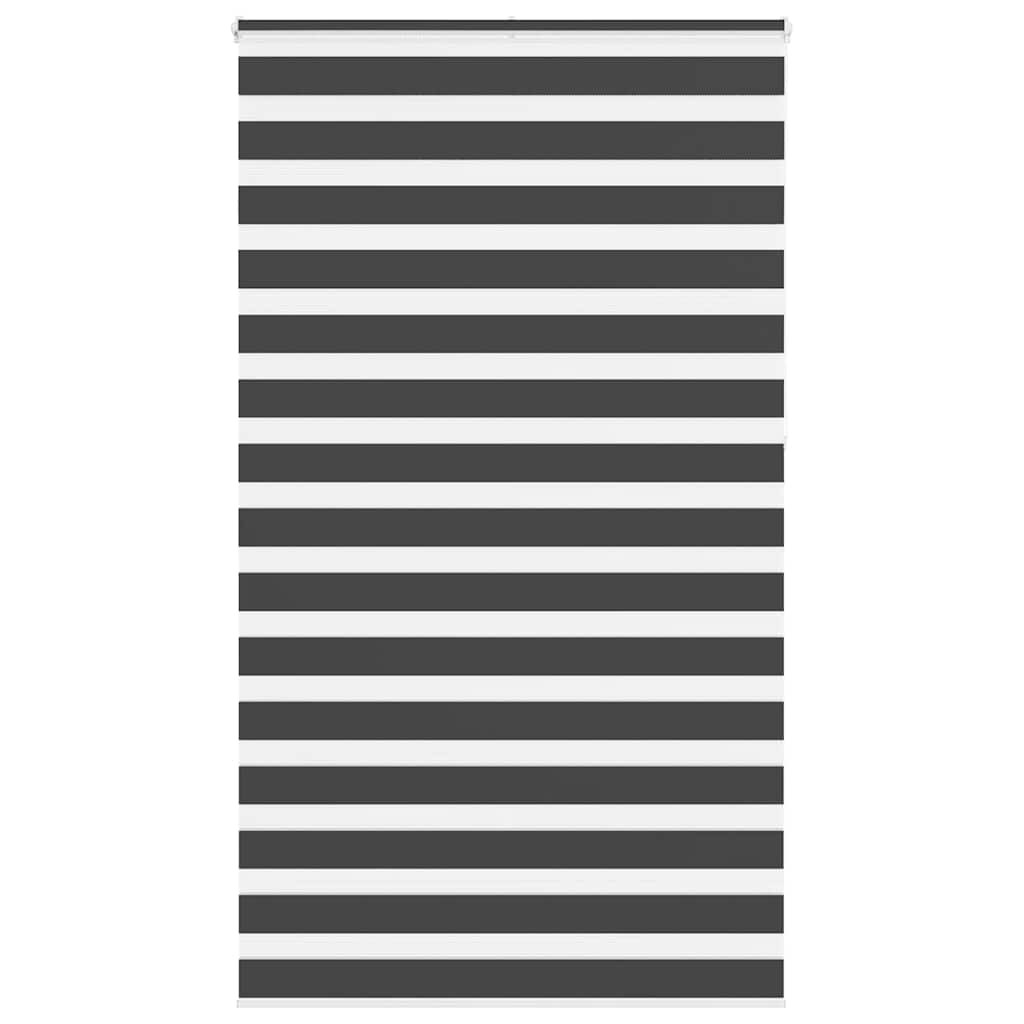 vidaXL Doppelrollo Schwarz 125x230 cm Stoffbreite 120,9 cm Polyester