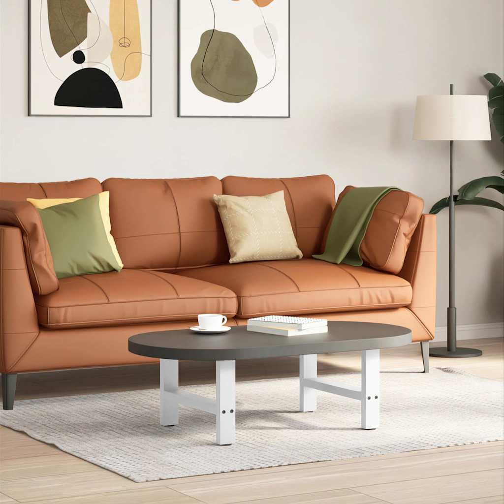 vidaXL Couchtischbeine Weiß 2 Stk. 50x(30-31) cm Stahl
