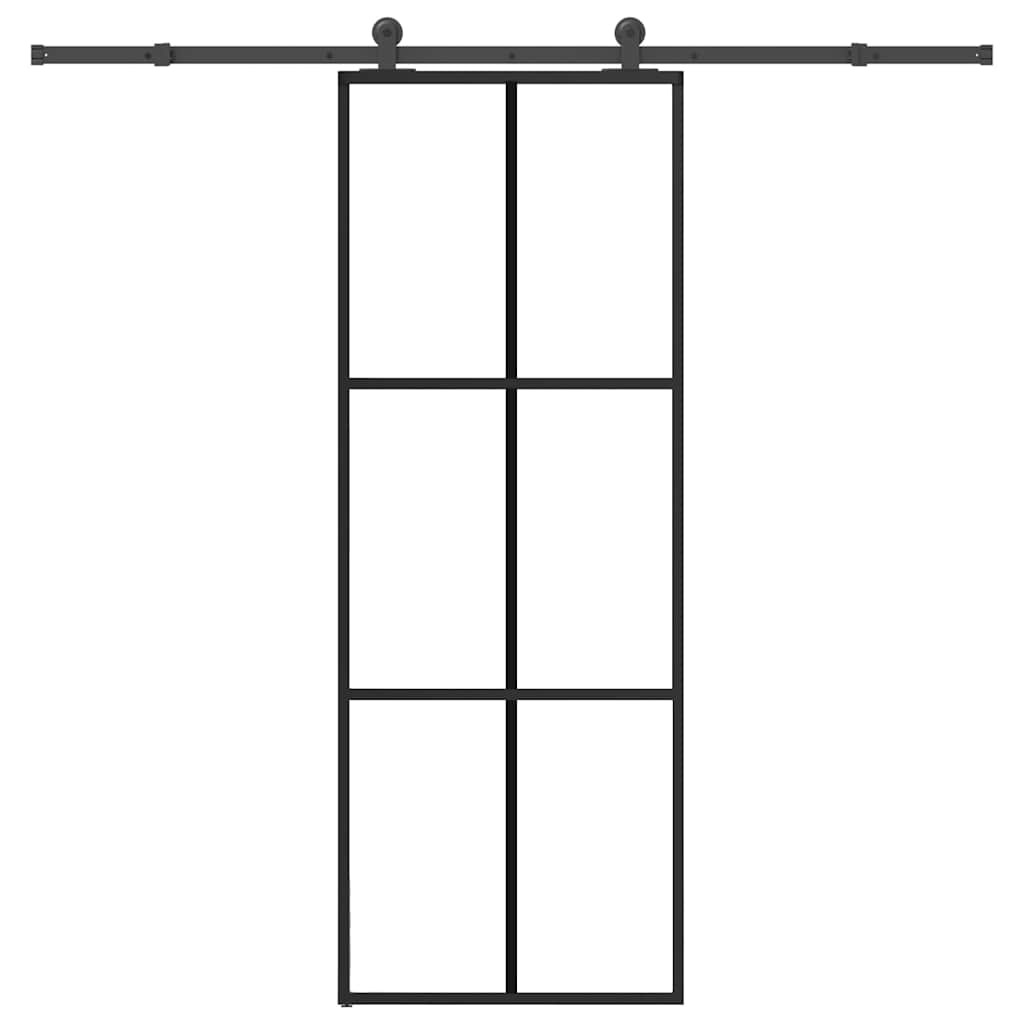 vidaXL Schiebetür mit Beschlag 76x205 cm ESG-Glas & Aluminium
