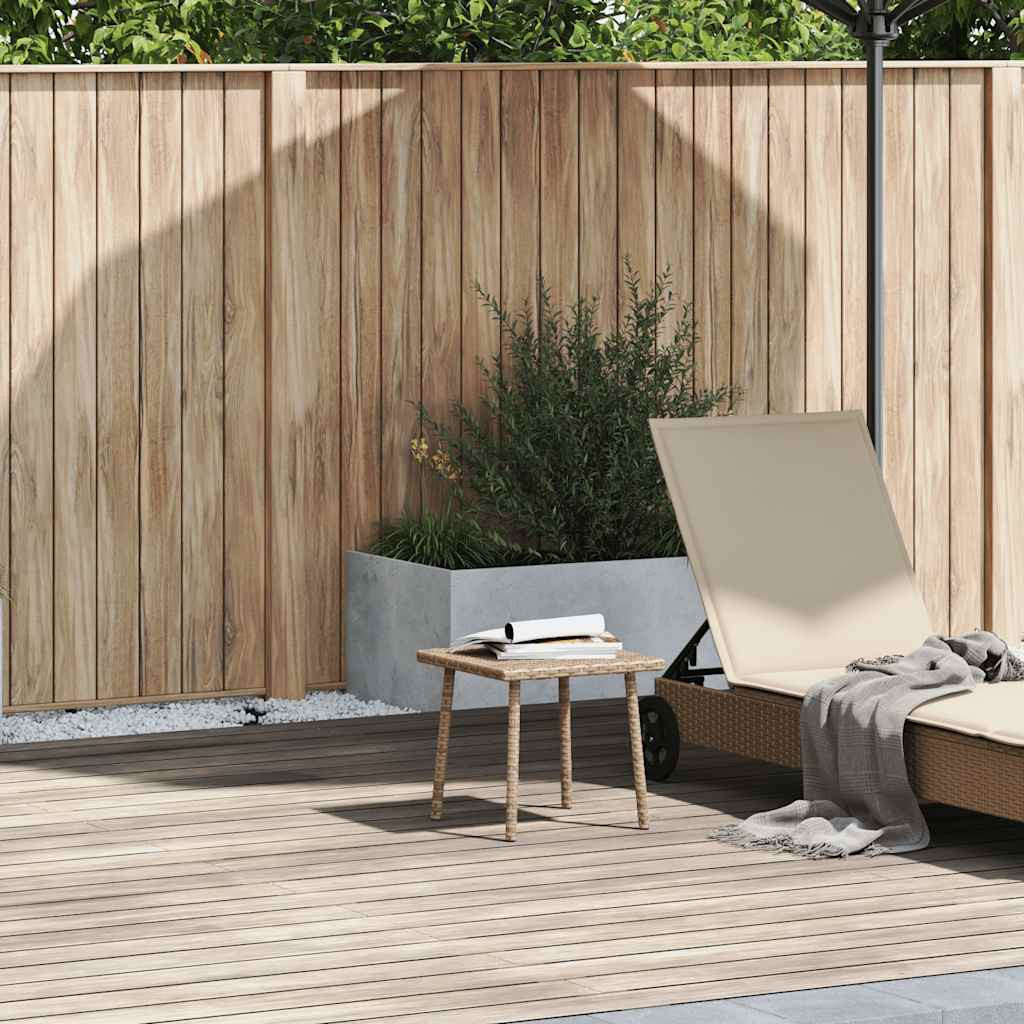vidaXL Garten-Couchtisch Rechteckig Beige 40x40x37 cm Poly Rattan