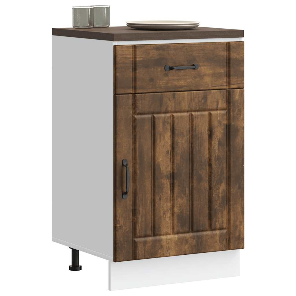 vidaXL Küchen-Unterschrank Lucca Räuchereiche Holzwerkstoff