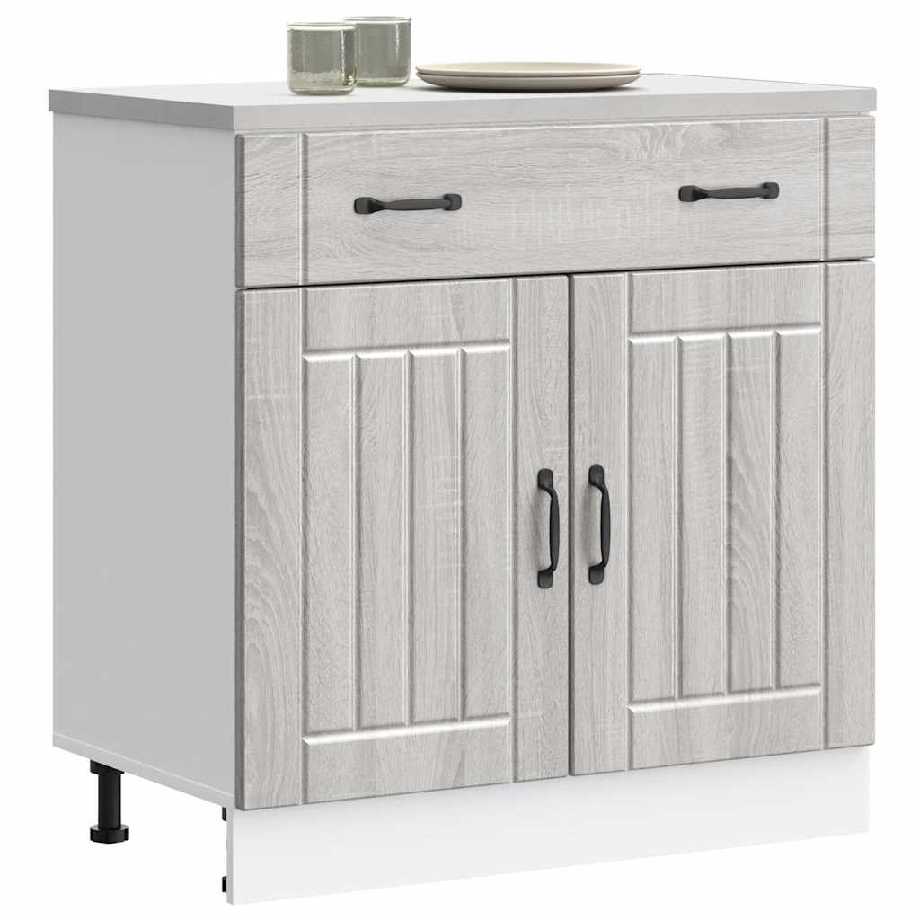 vidaXL Küchen-Unterschrank Lucca Grau Sonoma Holzwerkstoff
