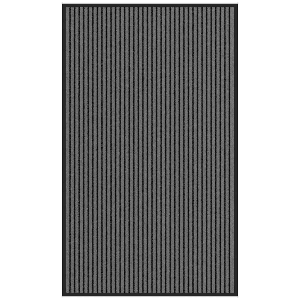 vidaXL Fußmatte Streifen Schwarz und Grau 90x150 cm