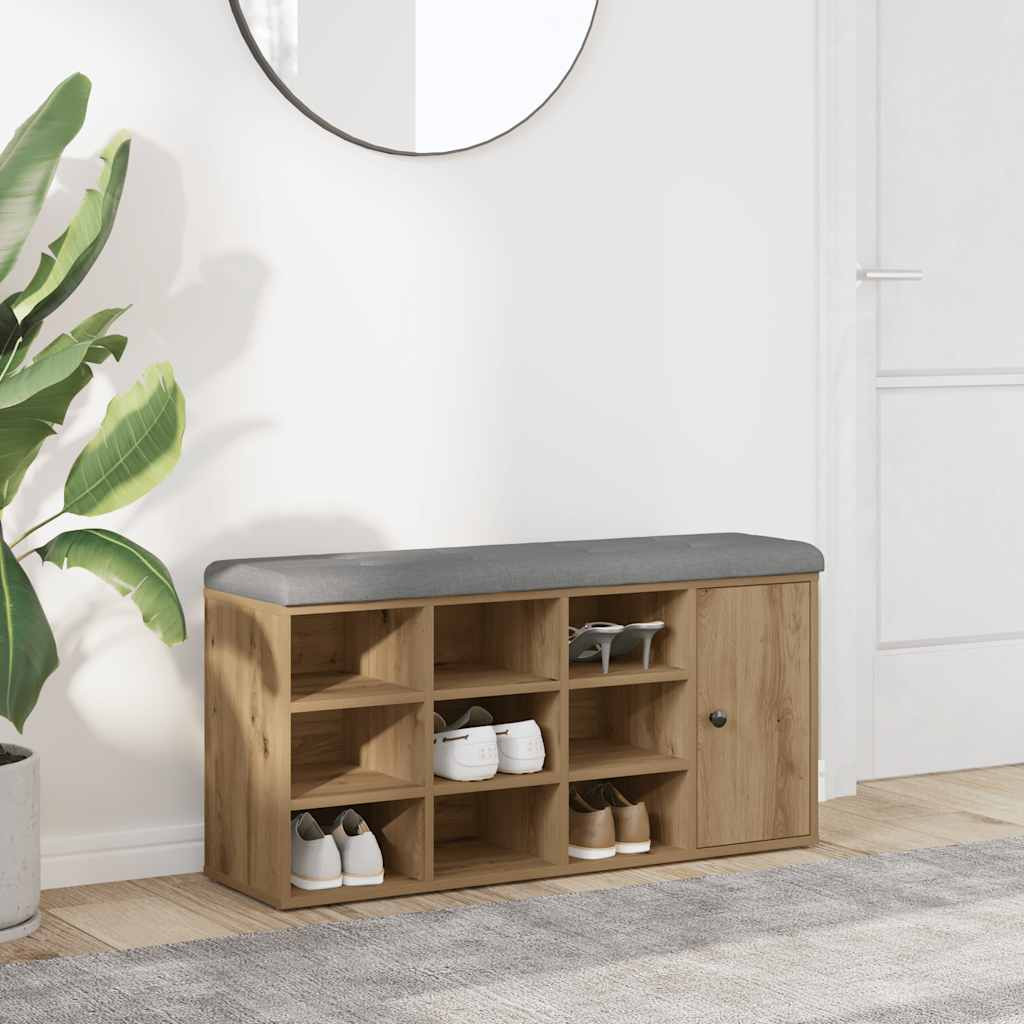 vidaXL Schuhbank Artisan-Eiche 102x32x50 cm Holzwerkstoff