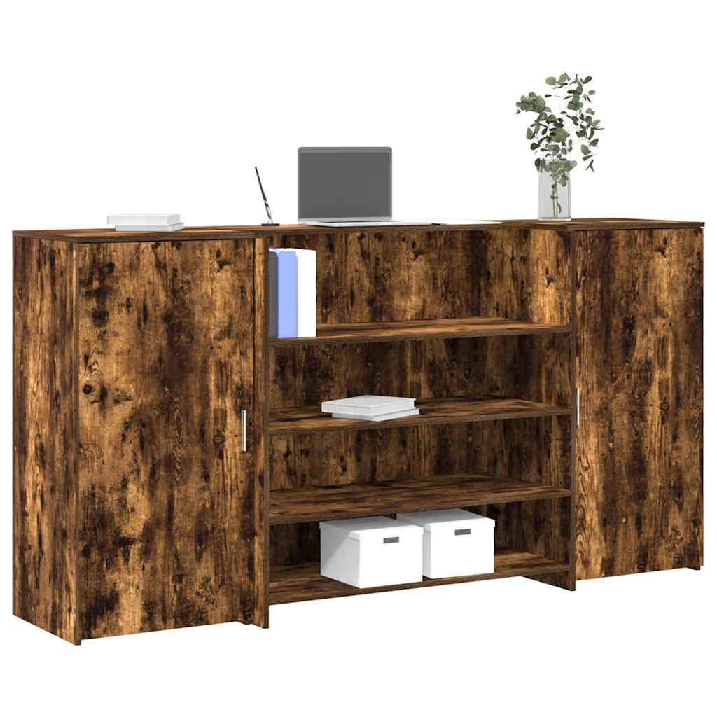 vidaXL Empfangstheke Räuchereiche 200x50x103,5 cm Holzwerkstoff