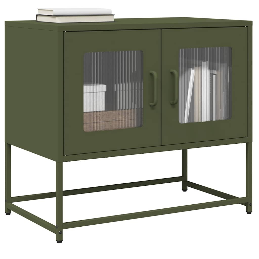 vidaXL TV-Schrank Olivgrün 68x39x60,5 cm Kaltgewalzter Stahl