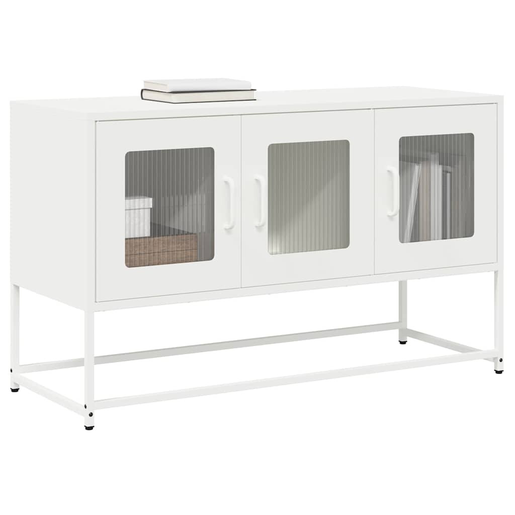 vidaXL TV-Schrank Weiß 100,5x39x60,5 cm Kaltgewalzter Stahl