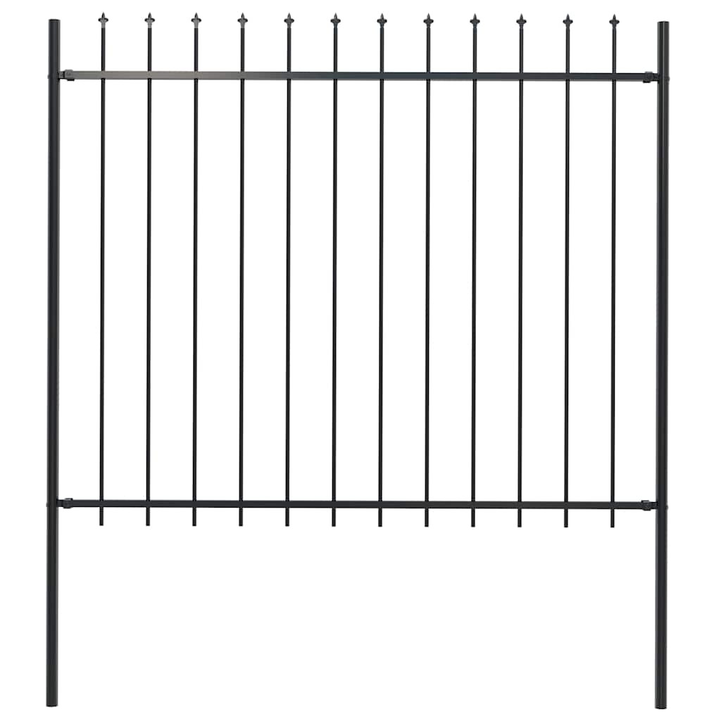 vidaXL Gartenzaun Woerden mit Speerspitze Stahl 170 x 150 cm Schwarz