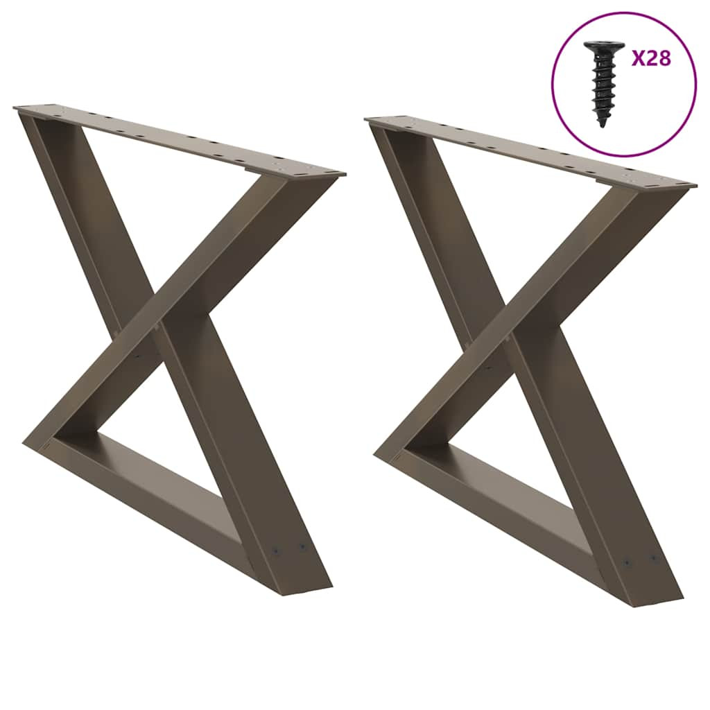 vidaXL Couchtischbeine 2 Stk. Naturstahl 70x(42-43,3) cm Stahl