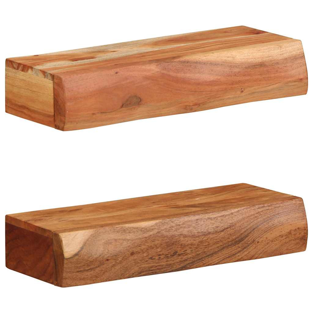 vidaXL Wandregale 2 Stk. 40x17x8 cm Massivholz Akazie