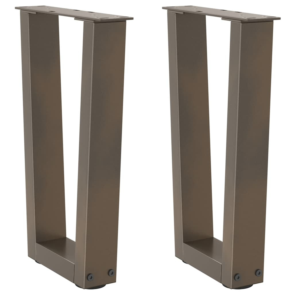 vidaXL Couchtischbeine V-Form 2 Stück Naturstahl 38x(42-43,3) cm Stahl