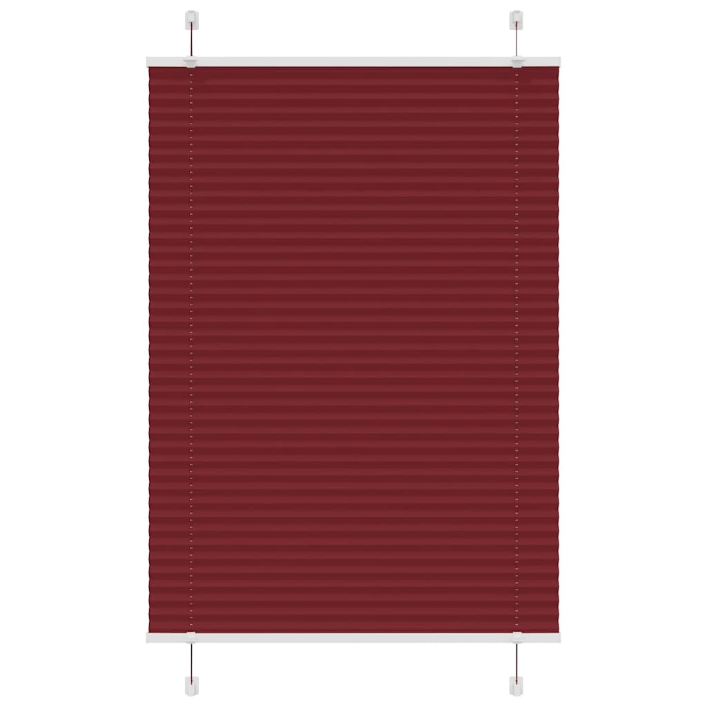 vidaXL Plissee Bordeauxrot 100x100 cm Stoffbreite 99,4 cm Polyester