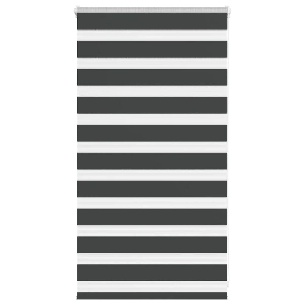 vidaXL Doppelrollo Schwarz 75x100 cm Stoffbreite 70,9 cm Polyester