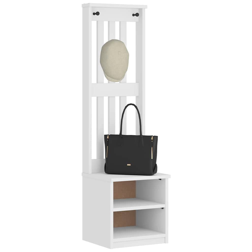 vidaXL Garderobenständer SANDNES Weiß 45x40x159,5 cm Massivholz Kiefer