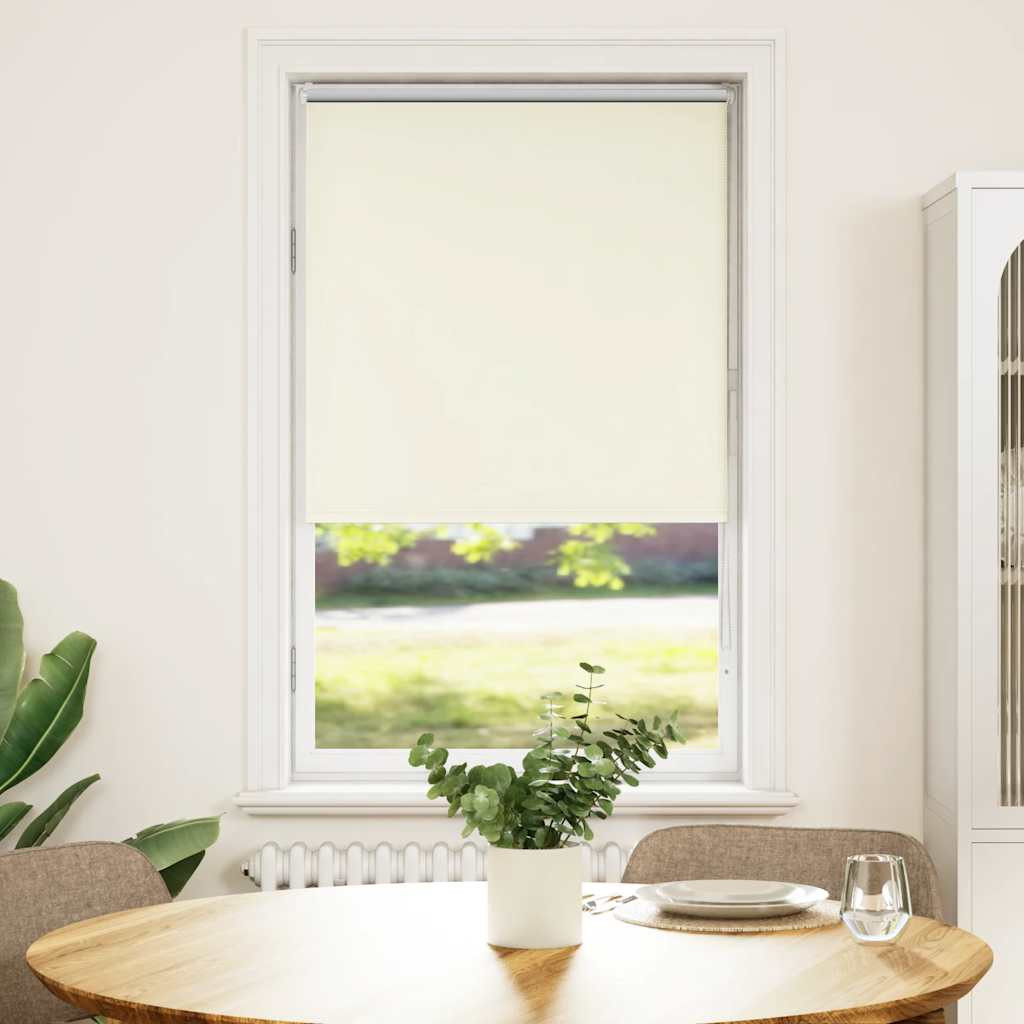 vidaXL Verdunkelungsrollo Cremeweiß 80x130cm Stoffbreite 75,7 cm
