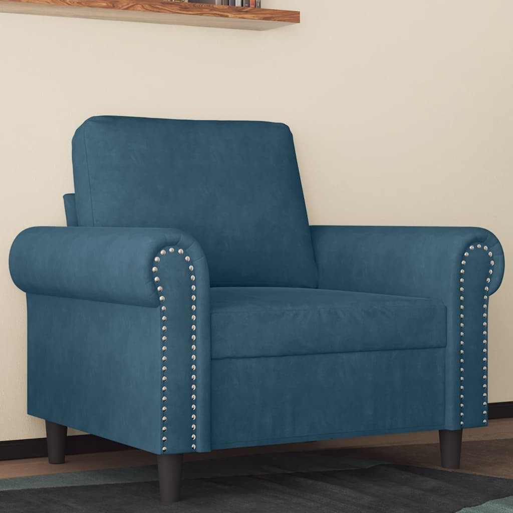 vidaXL Sessel Blau 60 cm Samt