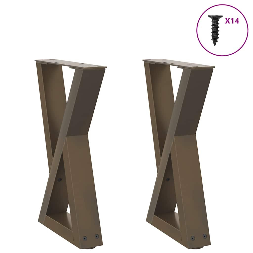 vidaXL Couchtischbeine 2 Stk. Naturstahl 38x(42-43,3) cm Stahl