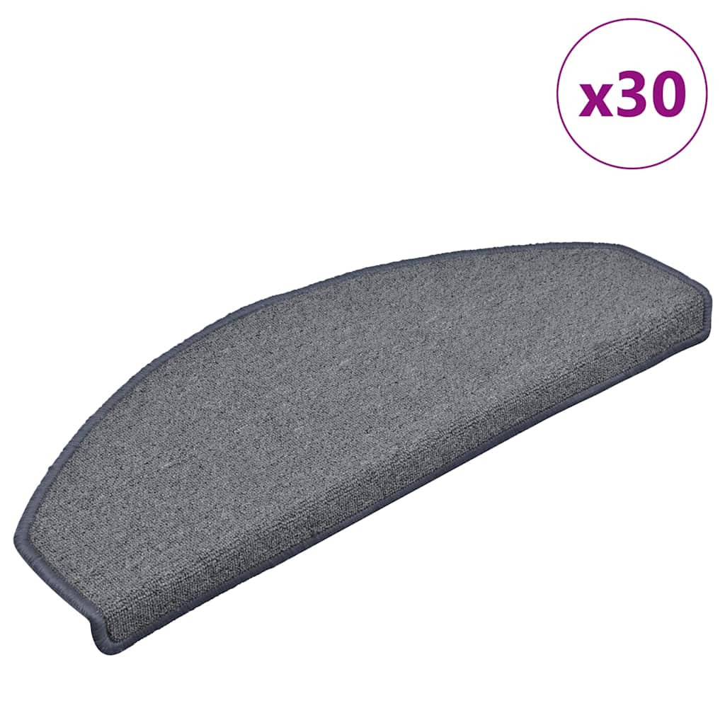 vidaXL Stufenmatten 30 Stk. 65x24x4 cm Hellgrau und Blau Halbrund Groß
