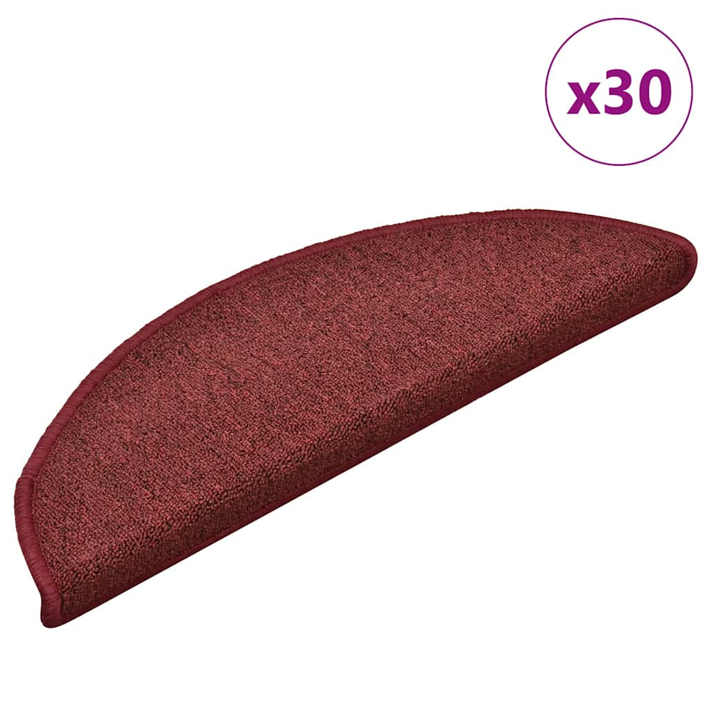 vidaXL Stufenmatten 30 Stk. 56x17x3 cm Bordeaux Halbrund