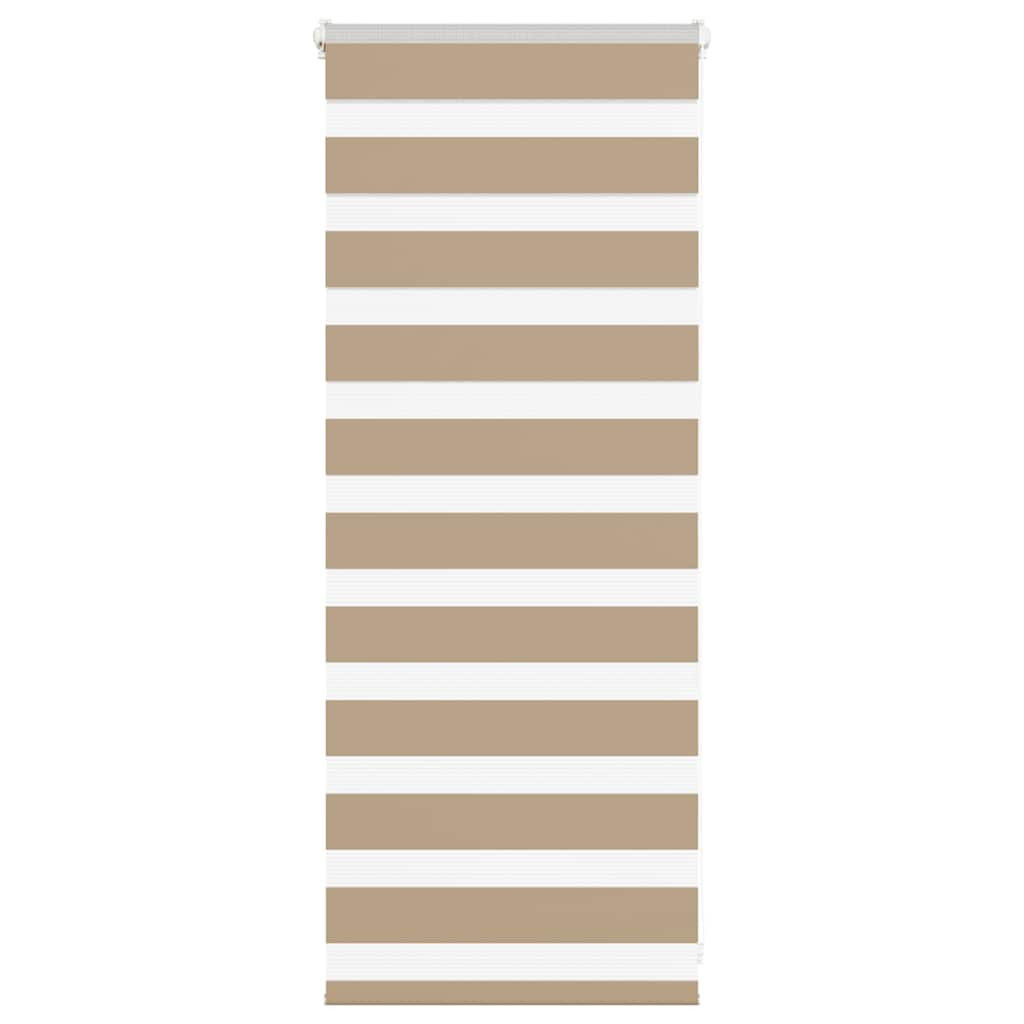 vidaXL Doppelrollo Sandbraun 65x100 cm Stoffbreite 60,9 cm Polyester