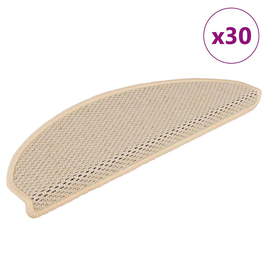 vidaXL Stufenmatten Selbstklebend Sisal-Optik 30Stk. 65x21x4cm
