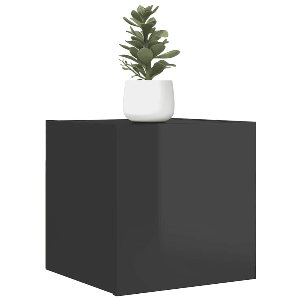 vidaXL TV-Wandschränke 2 Stk. Hochglanz-Grau 30,5x30x30 cm
