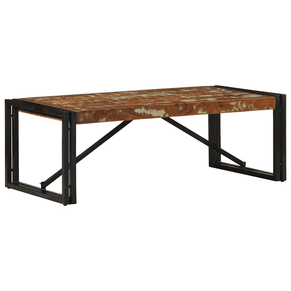 vidaXL Couchtisch Mehrfarbig 100x50x35 cm Altholz Massivholz