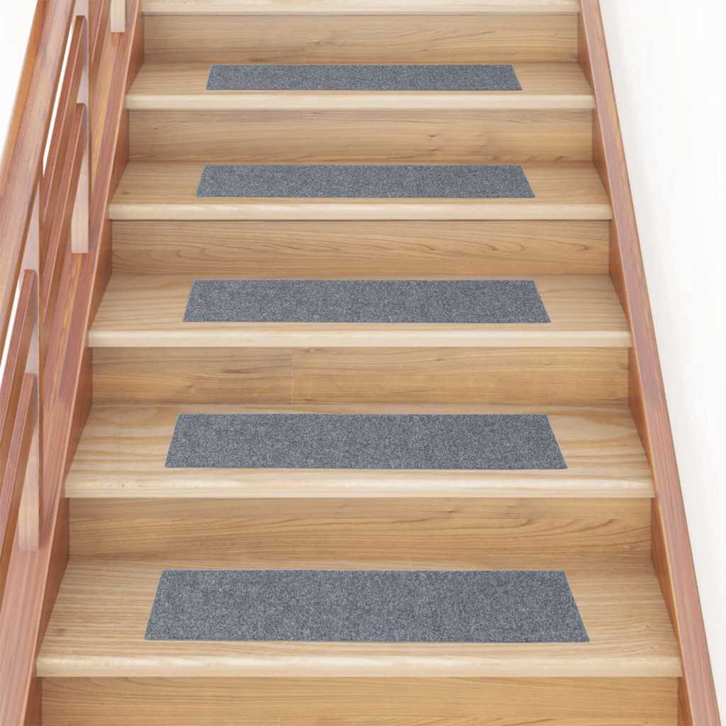 vidaXL Stufenmatten Selbstklebend 30 Stk. 76x20 cm Hellgrau Rechteckig