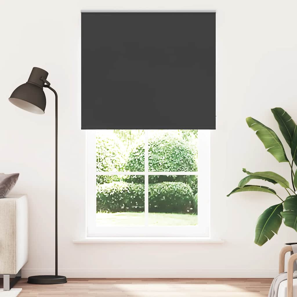 vidaXL Verdunkelungsrollo Schwarz 125x230 cm Stoffbreite 121,6 cm