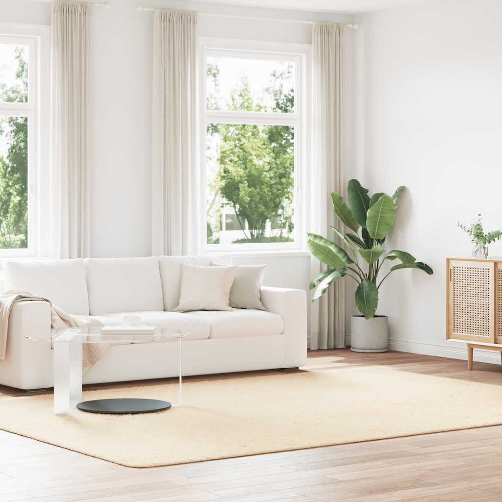 vidaXL Teppich Shaggy Hochflor NAVARRA Creme 240x340 cm Polyester