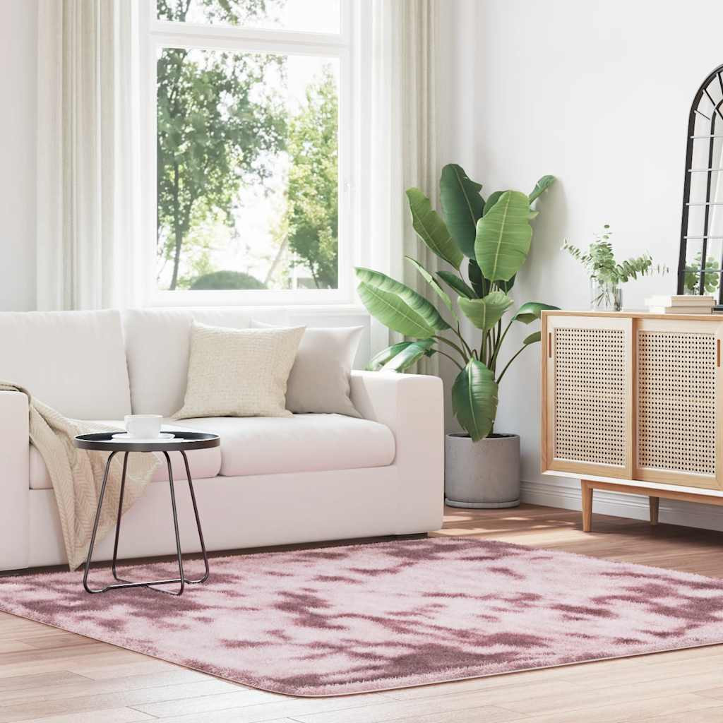 vidaXL Teppich Shaggy Hochflor NAVARRA Altrosa 200x200 cm Polyester