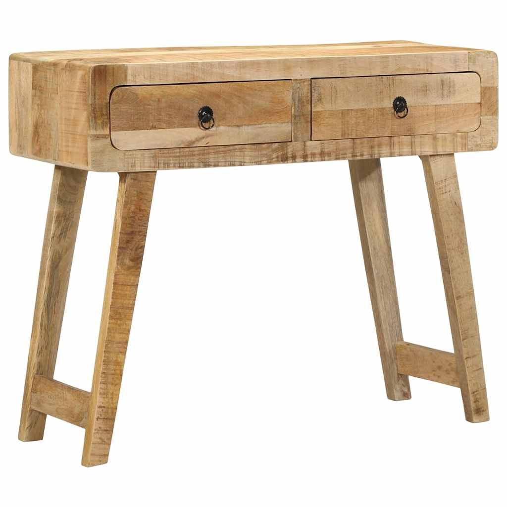 vidaXL Konsolentisch 90x32x75 cm Raues Massivholz Mango