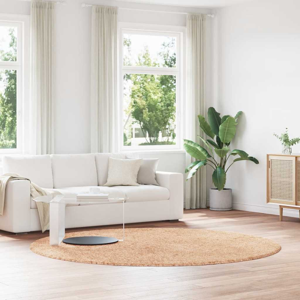 vidaXL Teppich Shaggy Hochflor NAVARRA Beige 240x240 cm Polyester