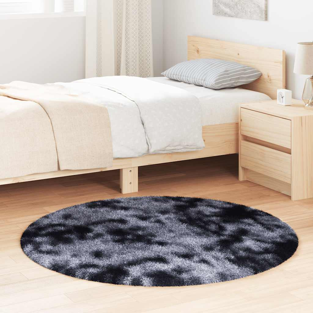 vidaXL Teppich Shaggy Hochflor NAVARRA Dunkelgrau 120x120 cm Polyester