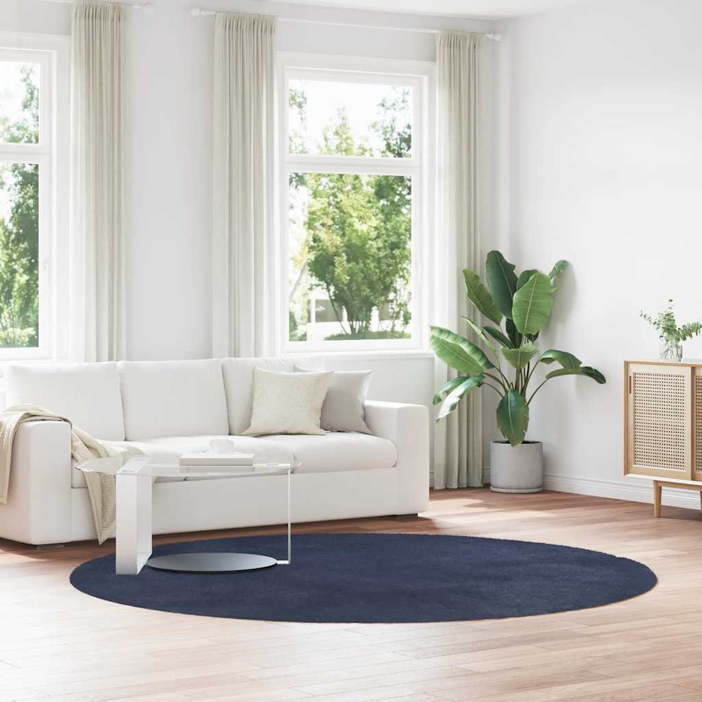 vidaXL Teppich Shaggy Hochflor NAVARRA Marineblau 240x240 cm Polyester