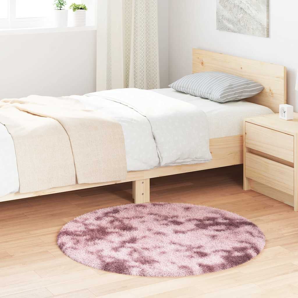 vidaXL Teppich Shaggy Hochflor NAVARRA Altrosa 100x100 cm Polyester