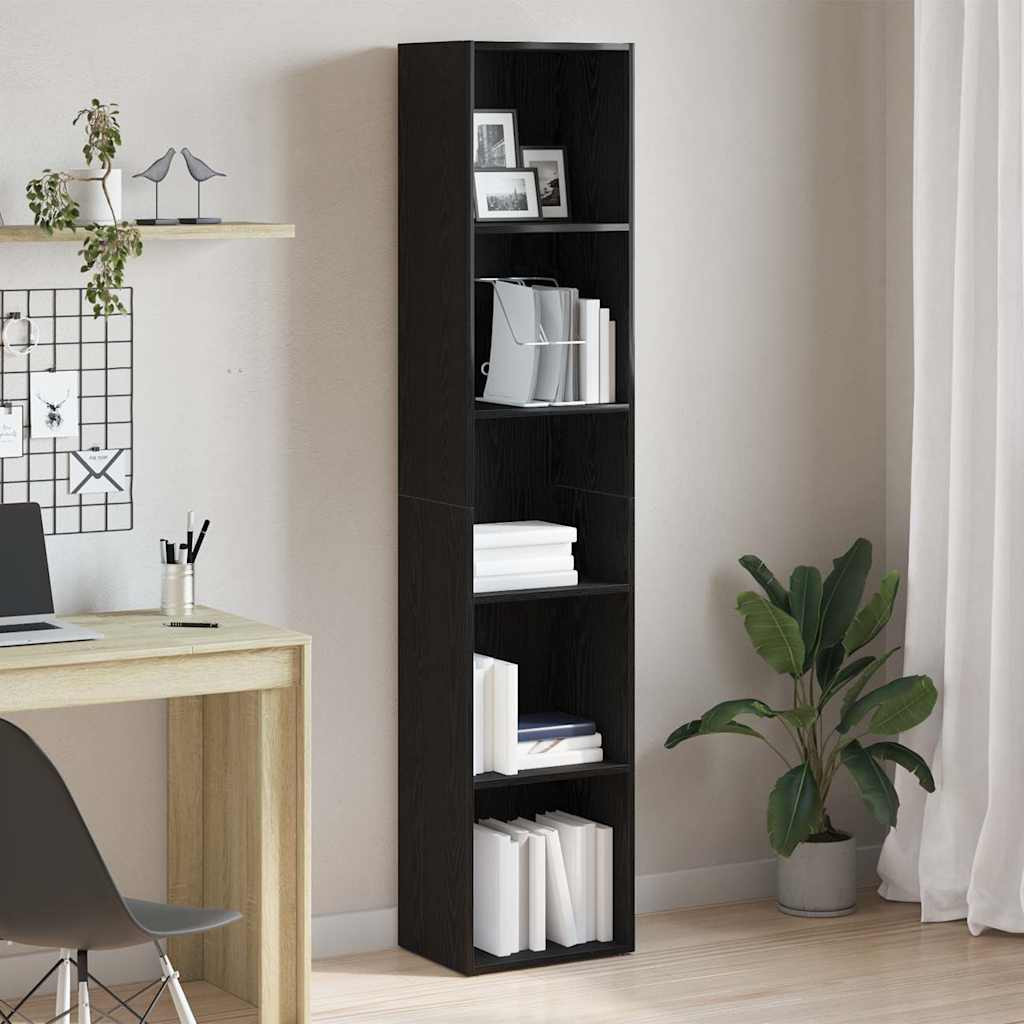 vidaXL Bücherregal Eiche Schwarz 40 x 30 x 189 cm Holzwerkstoff