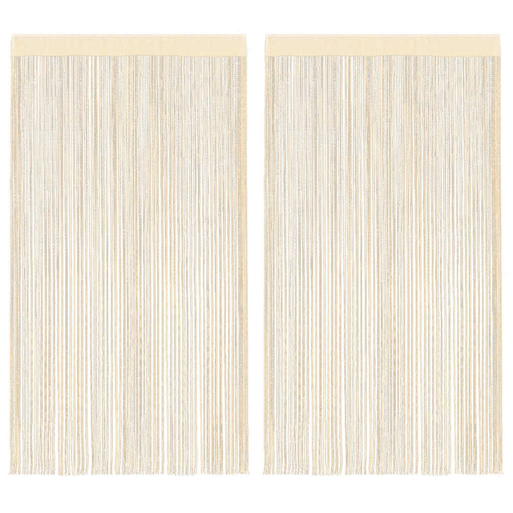 vidaXL Fadenvorhänge 2 Stk. 140 x 250 cm Cremefarben