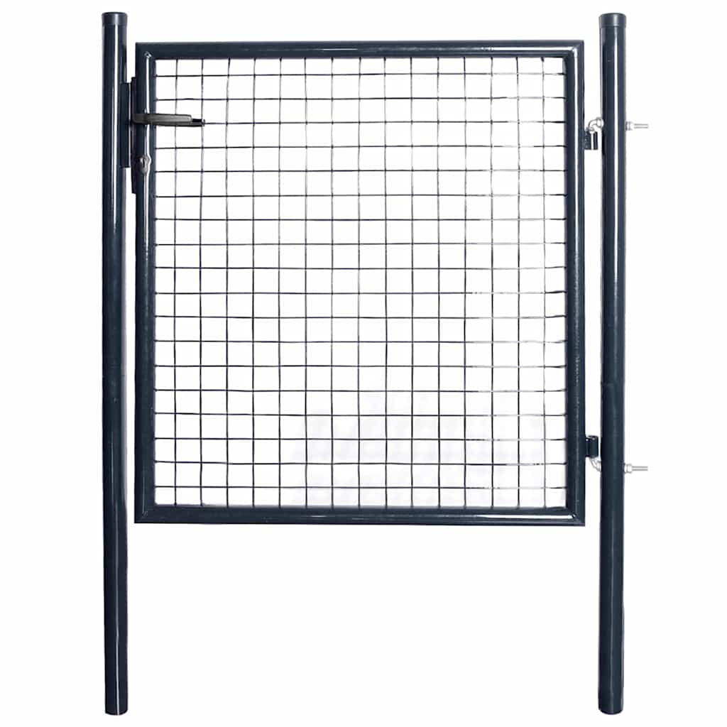 vidaXL Maschen-Gartentor verzinkter Stahl 100 x 100 cm Grau