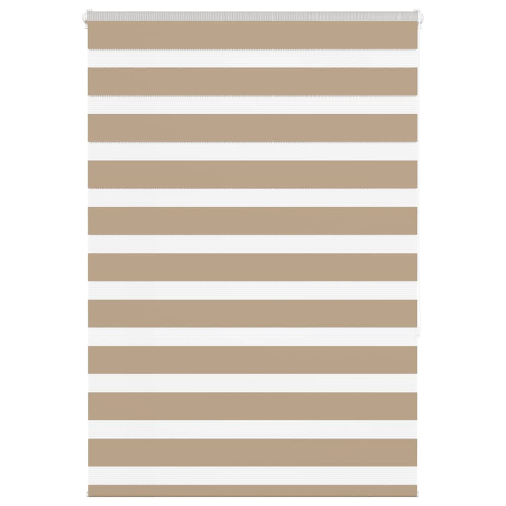 vidaXL Doppelrollo Sandbraun 110x150 cm Stoffbreite 105,9 cm Polyester