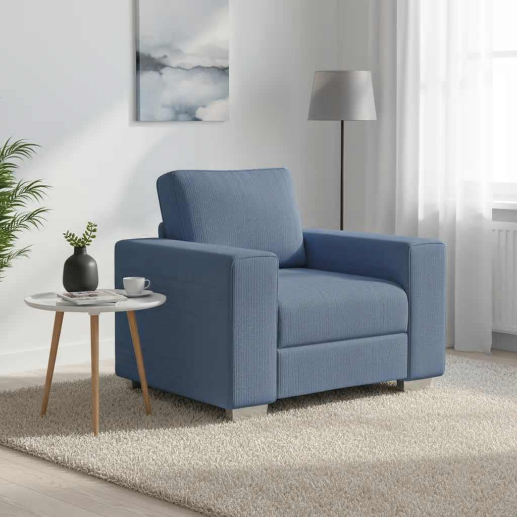 vidaXL Sessel Blau 100x77x82 cm Cordstoff