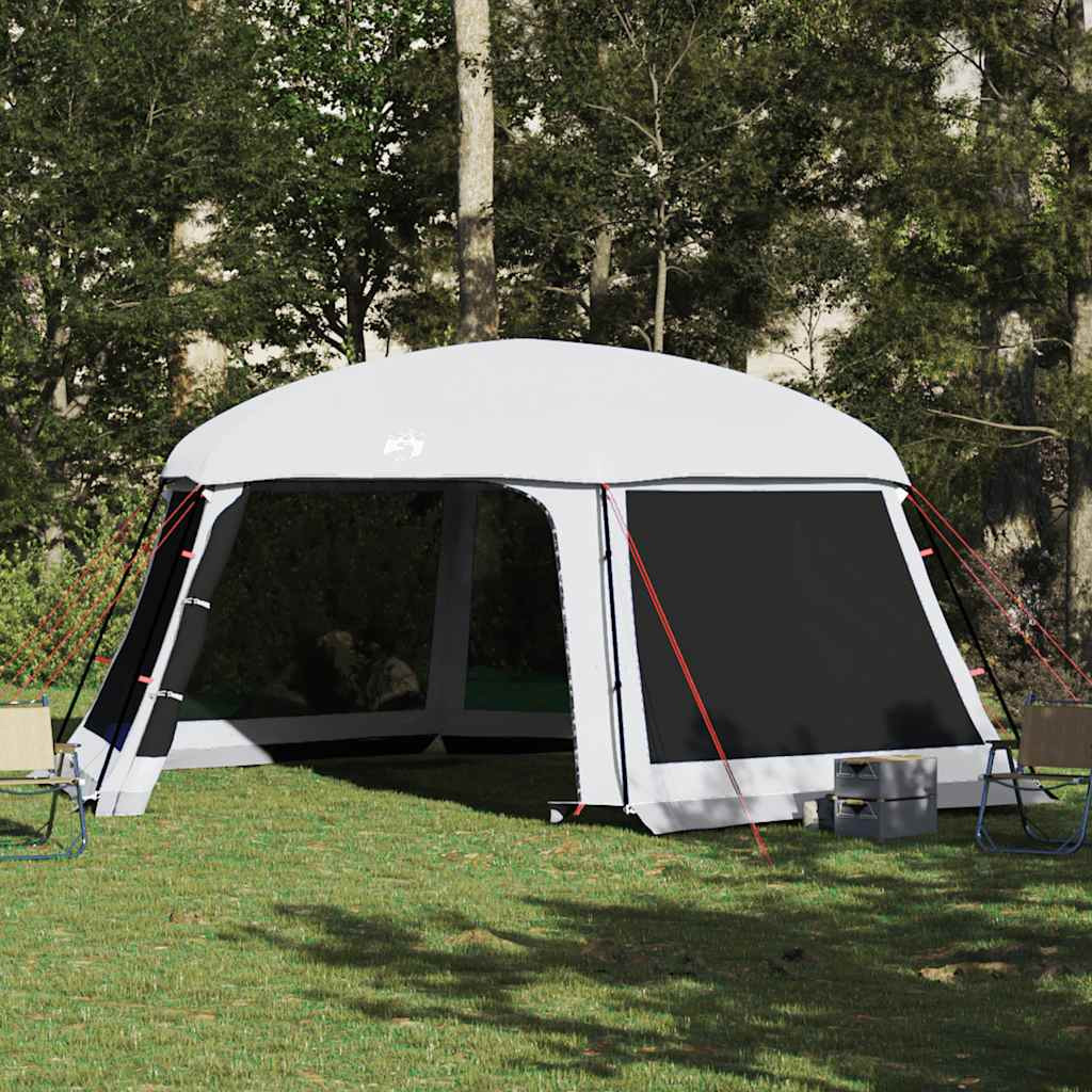vidaXL Poolzelt mit abnehmbarem Überzelt Netzwänden Grau 618x532cm