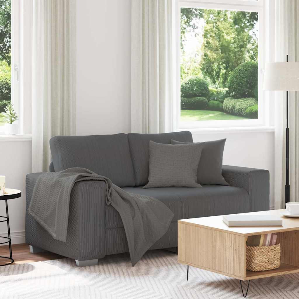 vidaXL Zweisitzer-Sofa Dunkelgrau 160x77x82 cm Cordstoff
