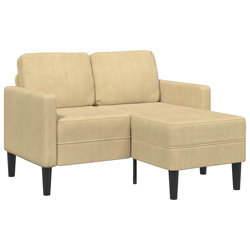 vidaXL 2-Sitzer-Sofa mit Chaiselongue L-Form Graugrün 125 cm Leinen